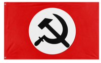 A mockup of the custom flag 'National Bolshevik flag' on a white background