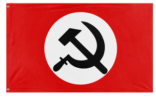 A mockup of the custom flag 'National Bolshevik flag' on a white background