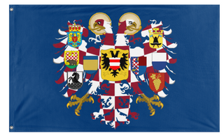 A mockup of the custom flag 'Holy Moravian Empire' on a white background
