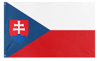 A mockup of the custom flag 'Czechoslovakia Redesigned flag' on a white background