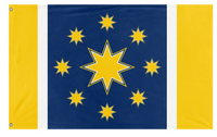 A mockup of the custom flag 'Union flag' on a white background
