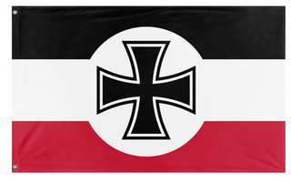 A mockup of the custom flag 'German Empire Reimagined  flag' on a white background