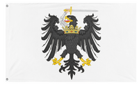 A mockup of the custom flag 'Redesigned Royal Prussia  flag' on a white background