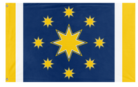 A mockup of the custom flag 'Union flag' on a white background