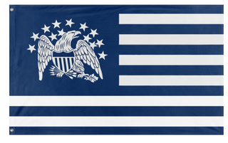 A mockup of the custom flag 'Union Battle flag' on a white background