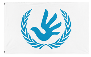 A mockup of the custom flag 'Flag of Humanity' on a white background