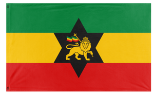 A mockup of the custom flag 'Rasta Carribean Empire flag' on a white background
