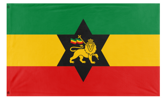 A mockup of the custom flag 'Rasta Carribean Empire flag' on a white background