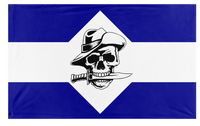 A mockup of the custom flag 'Aussie Digger flag' on a white background