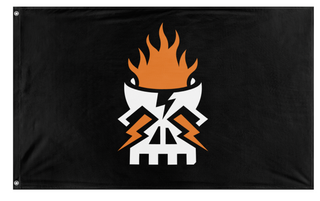 A mockup of the custom flag 'Followers of Hashut flag' on a white background