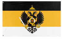 A mockup of the custom flag 'Holy Russia Redesign  flag' on a white background