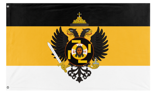 A mockup of the custom flag 'Holy Russia Redesign  flag' on a white background