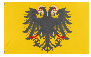 A mockup of the custom flag 'Holy Roman Empire Redesign flag' on a white background