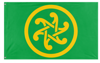 A mockup of the custom flag 'Pan-Celticism flag' on a white background