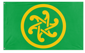 A mockup of the custom flag 'Pan-Celticism flag' on a white background