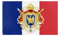 A mockup of the custom flag 'Napoleonic France flag' on a white background