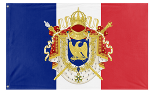 A mockup of the custom flag 'Napoleonic France flag' on a white background