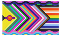 A mockup of the custom flag 'Biblically Accurate Pride flag' on a white background