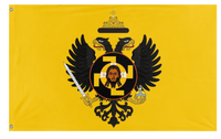 A mockup of the custom flag 'Holy Russian Imperial flag' on a white background