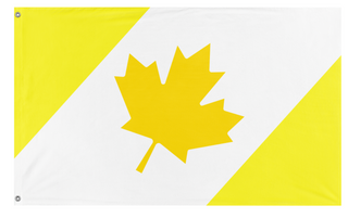 A mockup of the custom flag 'Canada Rico flag' on a white background