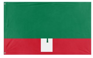 A mockup of the custom flag 'Democratic Republic of Maine flag' on a white background