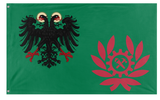 A mockup of the custom flag 'Vatican Islands flag' on a white background