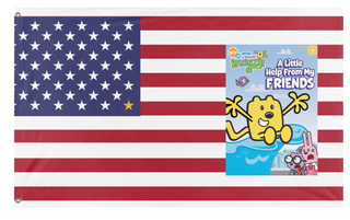 A mockup of the custom flag 'Www in the United States flag' on a white background