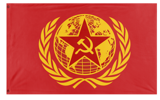 A mockup of the custom flag 'Communist Internationale flag' on a white background