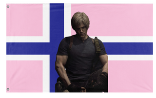 A mockup of the custom flag 'Norwegian flag' on a white background