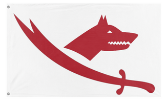 A mockup of the custom flag 'Turkoman-Alevi Flag' on a white background