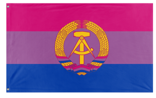 A mockup of the custom flag 'BDR Flag' on a white background