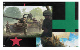 A mockup of the custom flag 'T flag' on a white background