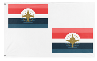 A mockup of the custom flag 'test flag' on a white background