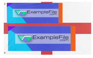 A mockup of the custom flag 'TEST flag' on a white background