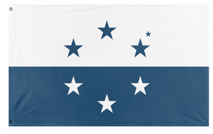 A mockup of the custom flag 'Osean Federation flag' on a white background