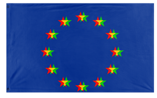 A mockup of the custom flag 'eu flag' on a white background