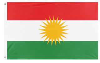 A mockup of the custom flag 'kur flag' on a white background