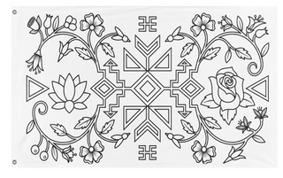 A mockup of the custom flag 'test b&k flag' on a white background