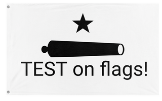 A mockup of the custom flag 'test flag' on a white background