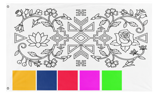 A mockup of the custom flag 'test2 flag' on a white background