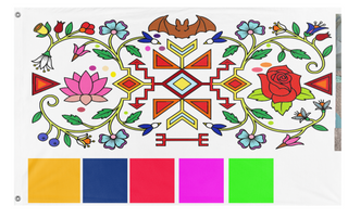 A mockup of the custom flag 'Test color test3 flag' on a white background