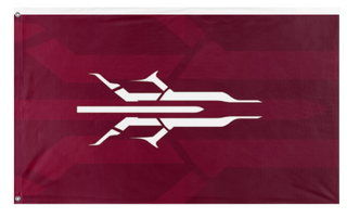 A mockup of the custom flag 'House Devils flag' on a white background