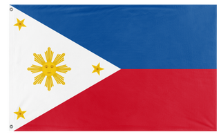 A mockup of the custom flag 'First Philippine Republic / Malolos Republic flag' on a white background