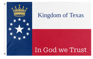 A mockup of the custom flag 'Kingdom of Texas flag' on a white background