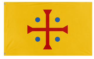 A mockup of the custom flag 'Middle Francia flag' on a white background