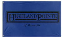 A mockup of the custom flag 'HPM flag' on a white background