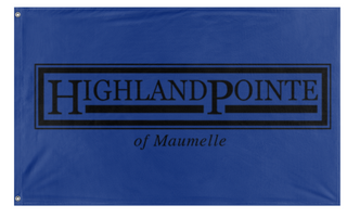 A mockup of the custom flag 'HPM flag' on a white background