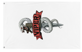 A mockup of the custom flag 'Viper flag' on a white background