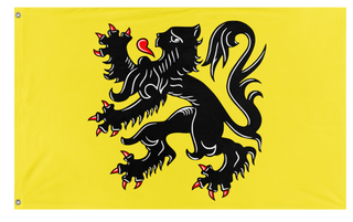 A mockup of the custom flag 'Flanders flag' on a white background