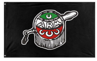 A mockup of the custom flag 'Revolutionary Mexicanist Action flag' on a white background